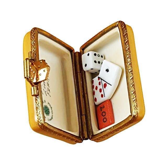 Suitcase Welcome to Las Vegas Porcelain Limoges games French Trinket Box