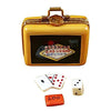 Suitcase Welcome to Las Vegas Porcelain Limoges games French Trinket Box