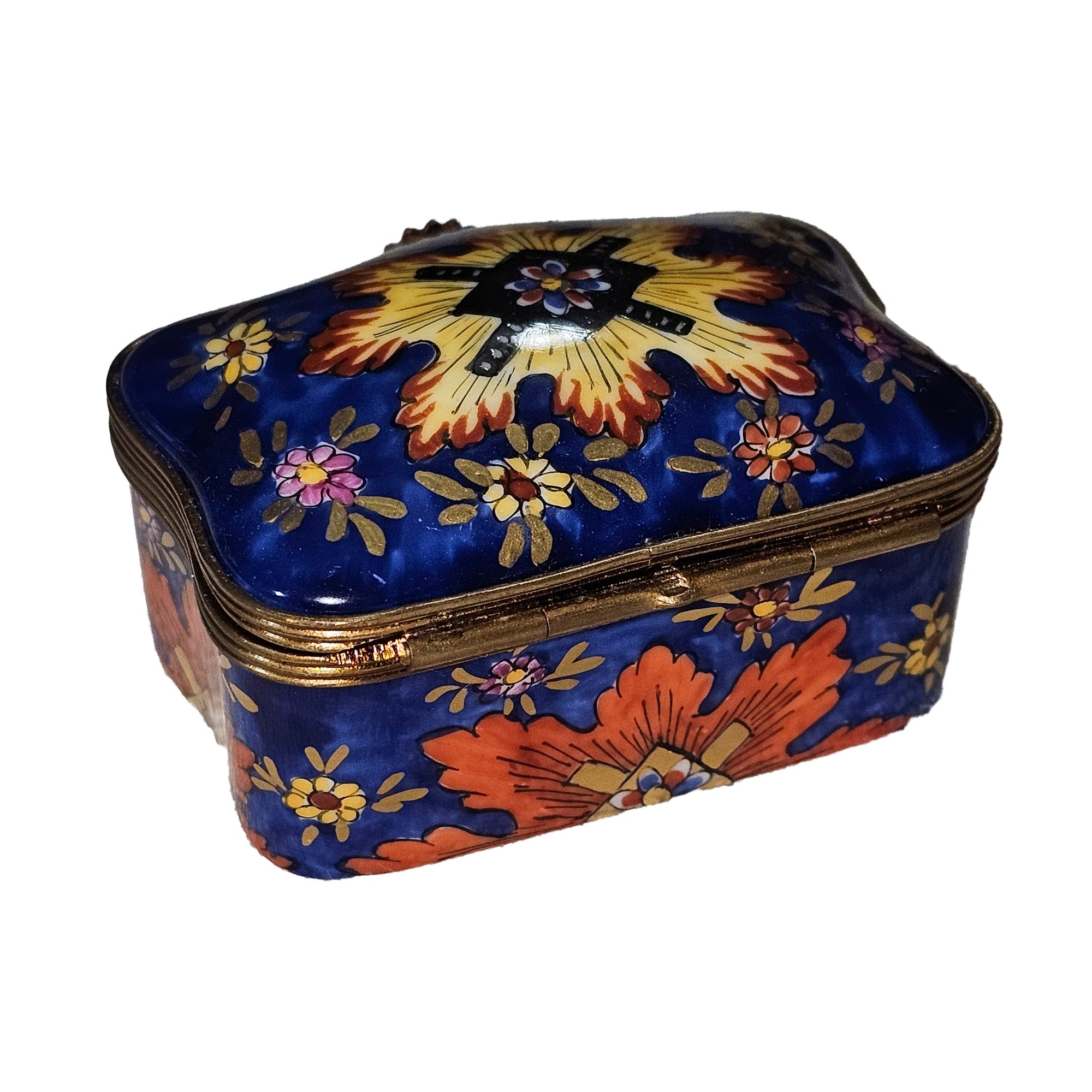 Sunburst Scalloped Limoges Box Porcelain Limoges traditional French Trinket Box