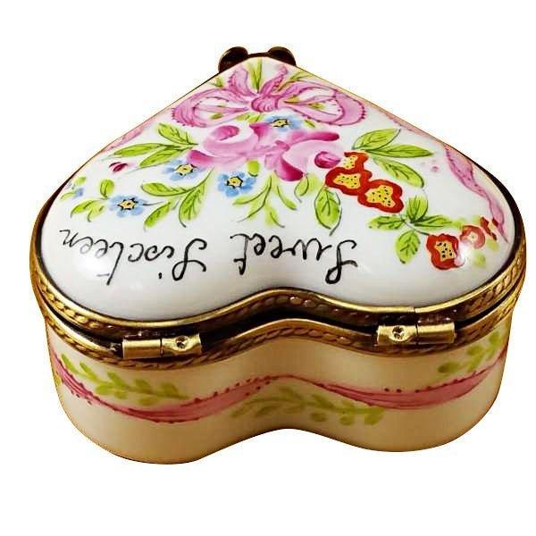 Sweet Sixteen Heart Porcelain Limoges birthday heart French Trinket Box