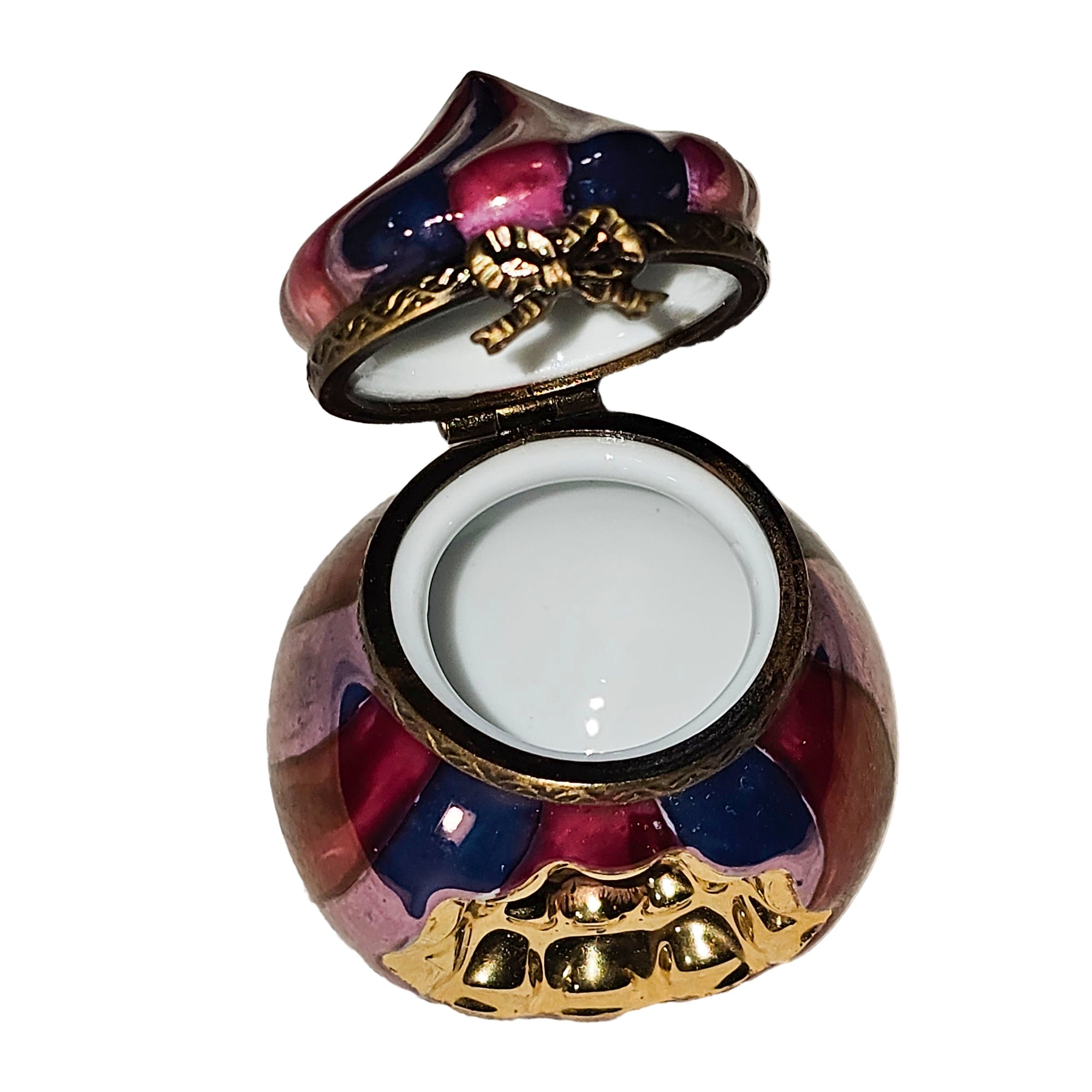 Swirl Pink Gold Limoges Box Porcelain Limoges traditional xmas christmas theme French Trinket Box