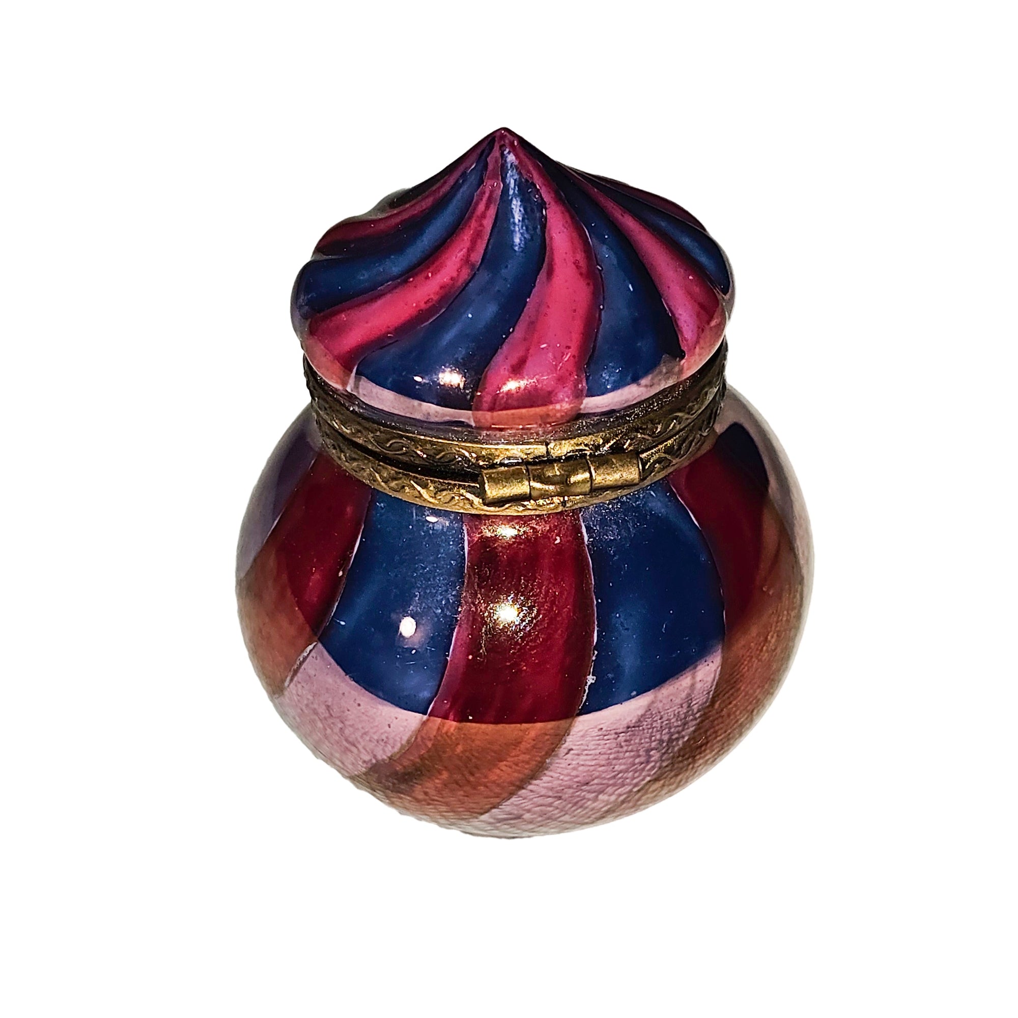 Swirl Pink Gold Limoges Box Porcelain Limoges traditional xmas christmas theme French Trinket Box