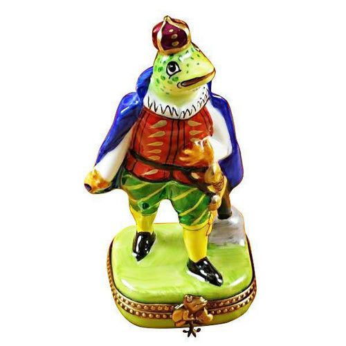 Tall Frog Prince Porcelain Limoges baby book little prince frog animal france French Trinket Box
