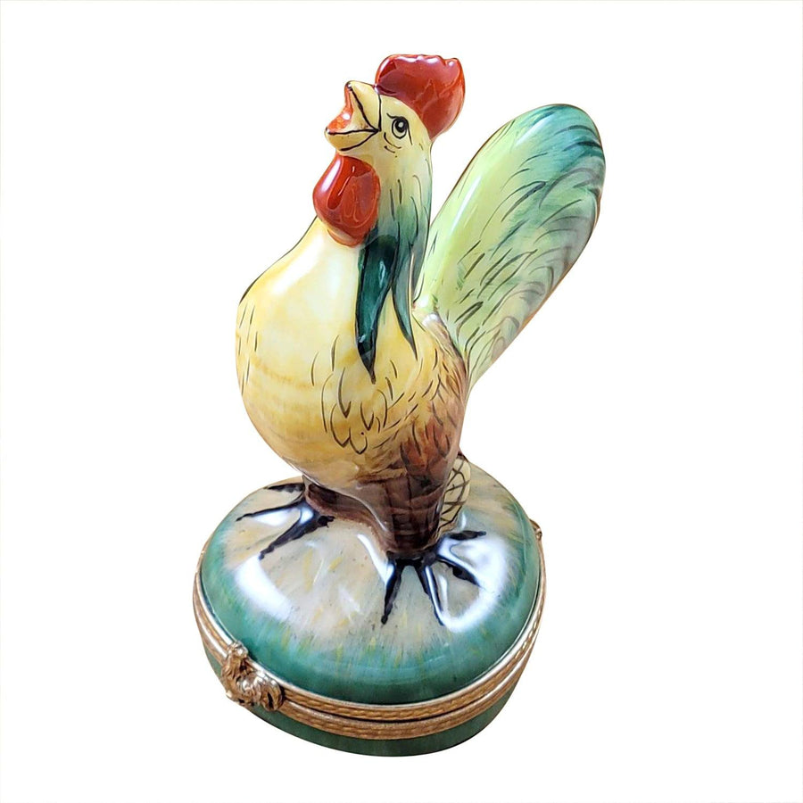 Tall Rooster Porcelain Limoges farm bird French Trinket Box
