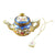 Teapot Blue Scales with Tea Porcelain Limoges China French Trinket Box