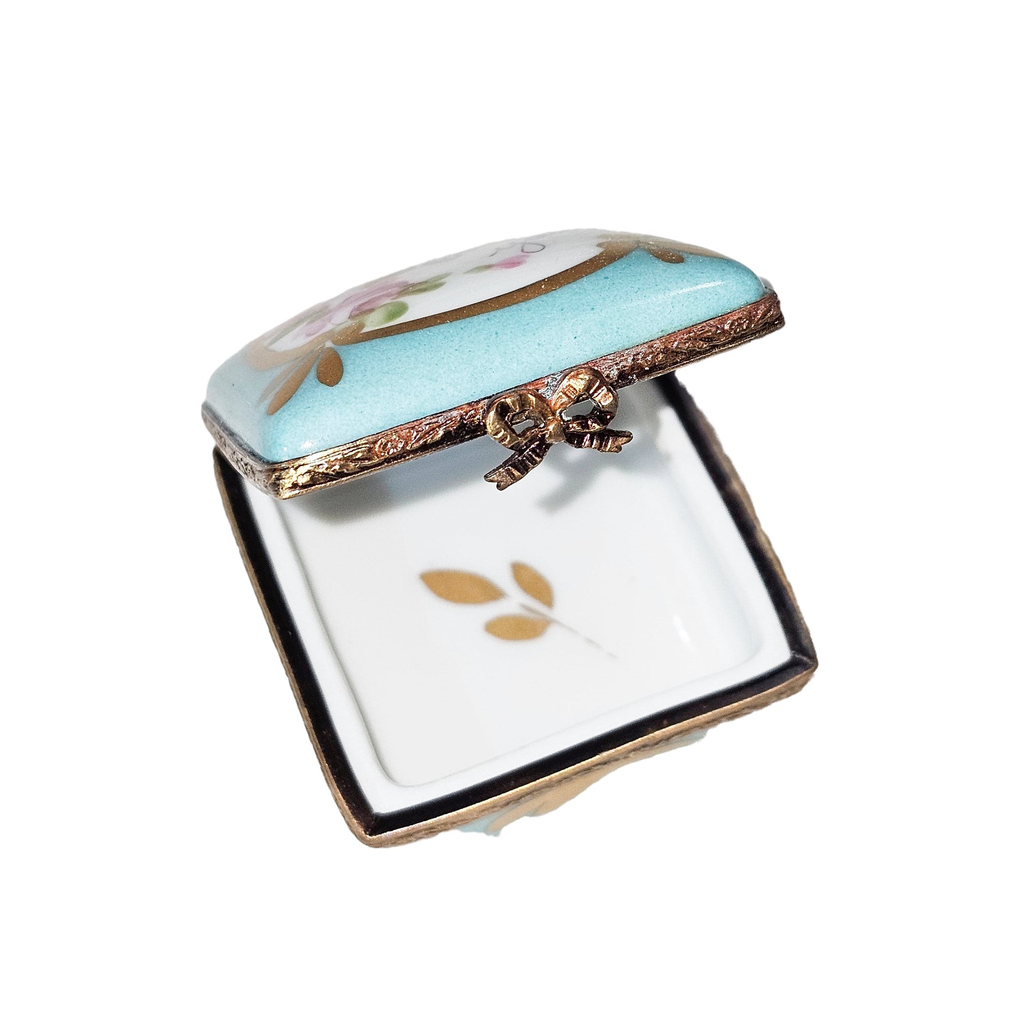 Thank You Blue Limoges Box Porcelain Limoges traditional French Trinket Box