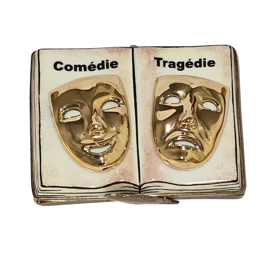 Theater Comedy Tragedy Book Porcelain Limoges Book Fine Arts French Trinket Box