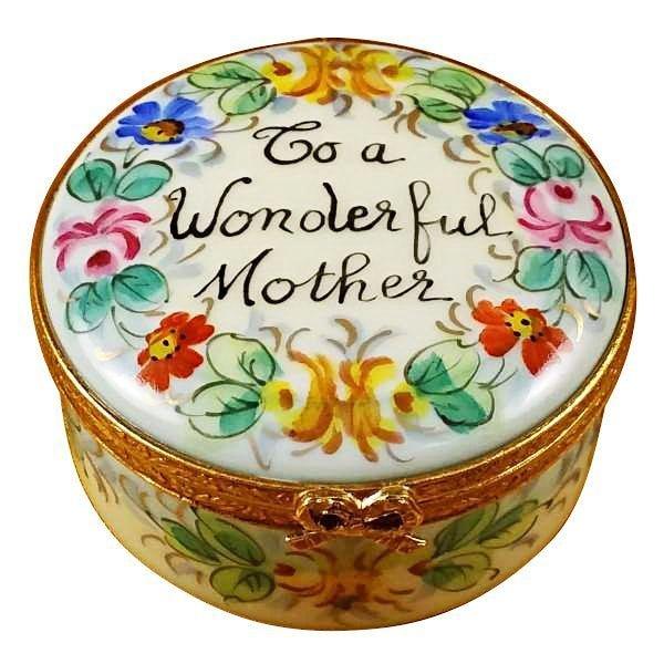To A Wonderful Mother - Studio Collection Porcelain Limoges special occasions mother xmas theme French Trinket Box