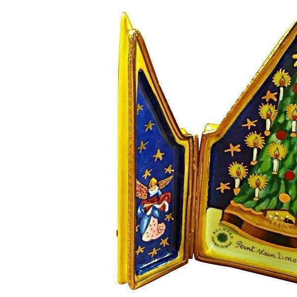 Triptych Christmas Tree Porcelain Limoges xmas christmas tree French Trinket Box