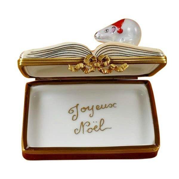 Twas the Night Before Christmas Book Porcelain Limoges xmas theme santa French Trinket Box