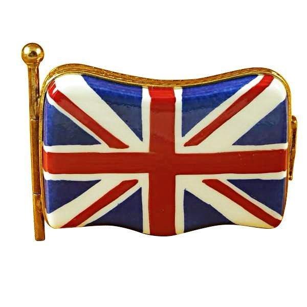 Union Jack Porcelain Limoges flag travel united kingdom French Trinket Box