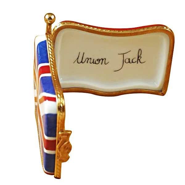 Union Jack Porcelain Limoges flag travel united kingdom French Trinket Box