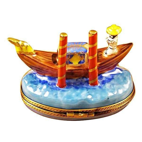 Venice Gondola Porcelain Limoges travel vehicles valentine French Trinket Box