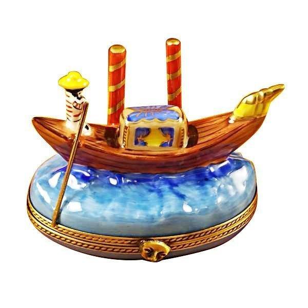 Venice Gondola Porcelain Limoges travel vehicles valentine French Trinket Box