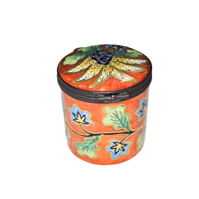Vibrant Floral Limoges Box Porcelain Limoges traditional French Trinket Box