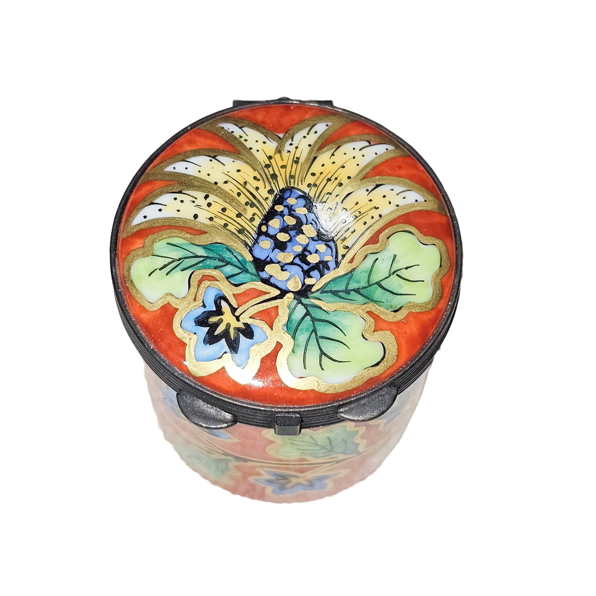 Vibrant Floral Limoges Box Porcelain Limoges traditional French Trinket Box