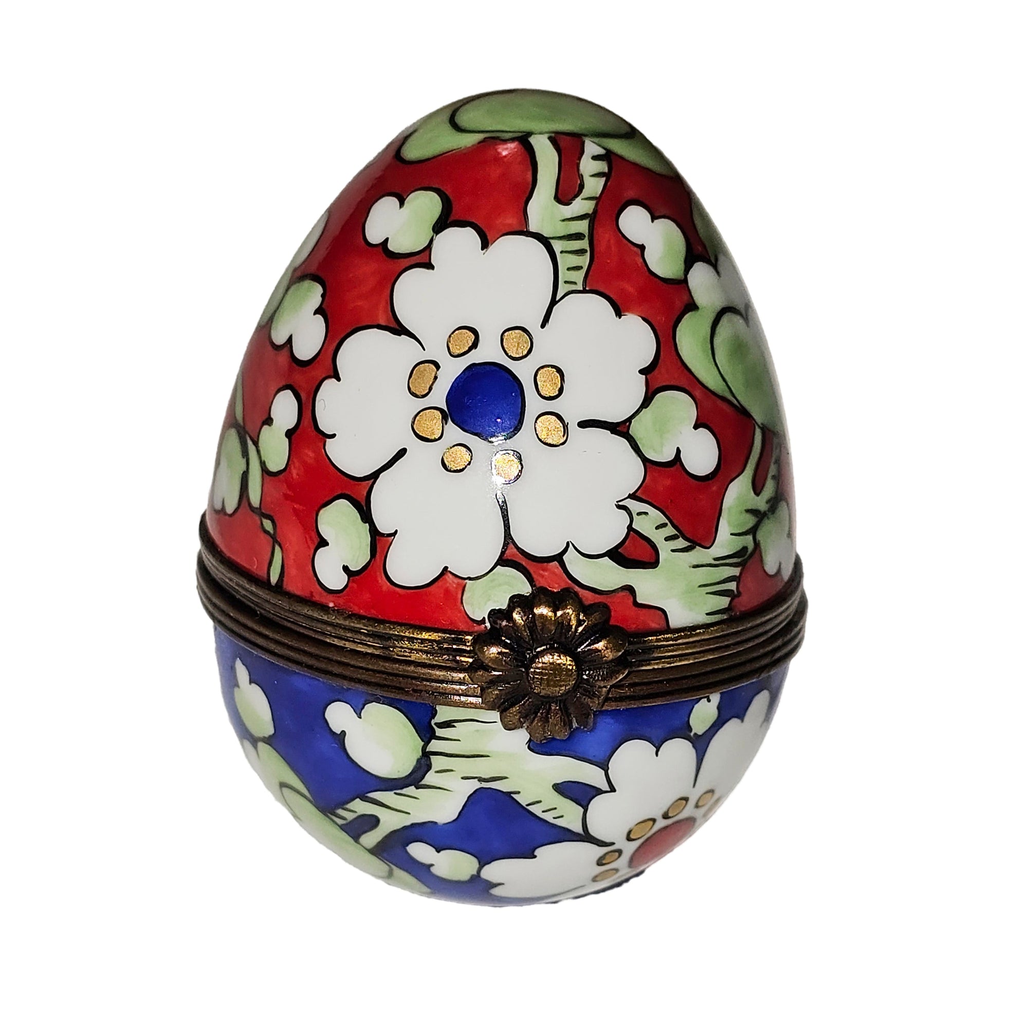 Vibrant Floral Limoges Egg Porcelain Limoges egg French Trinket Box