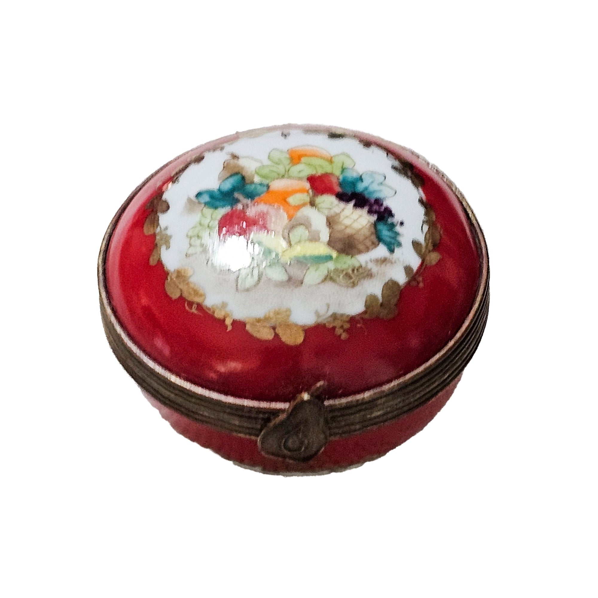 Vibrant Red Fruit Limoges Box Porcelain Limoges traditional French Trinket Box