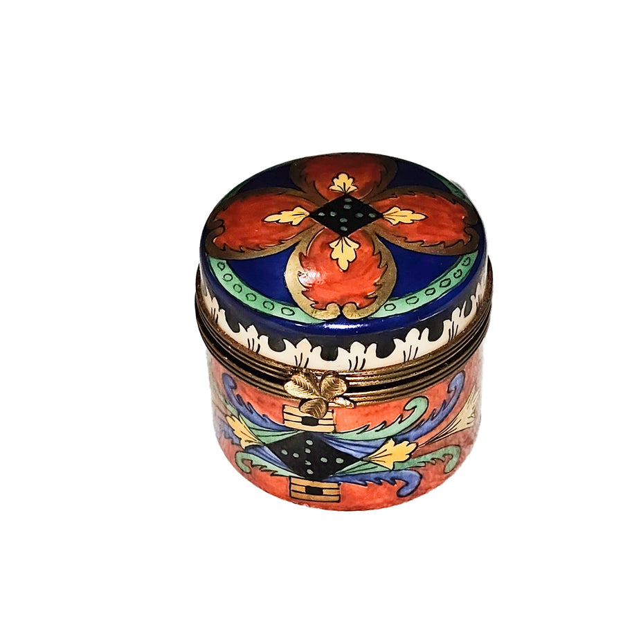 Vibrant Round Limoges Box Delight Porcelain Limoges traditional French Trinket Box