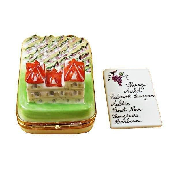 Vineyard with Removable Wine List Porcelain Limoges wine valentine special occasions French Trinket Box