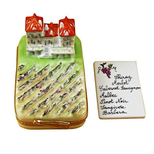 Vineyard with Removable Wine List Porcelain Limoges wine valentine special occasions French Trinket Box