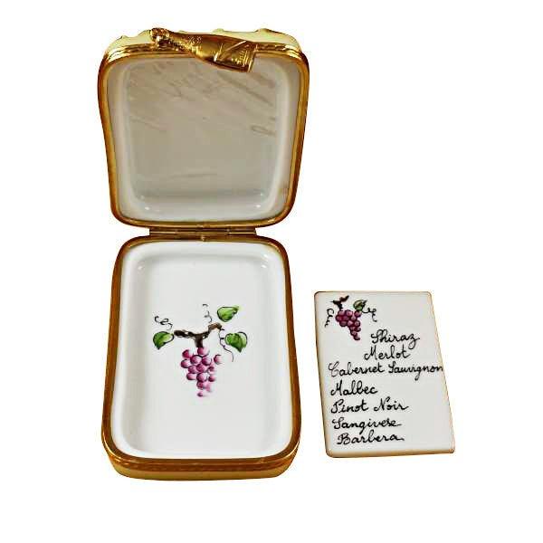 Vineyard with Removable Wine List Porcelain Limoges wine valentine special occasions French Trinket Box