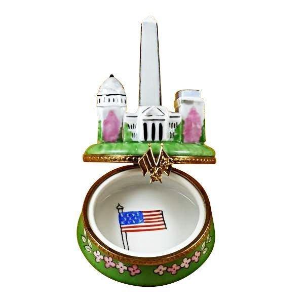 Washington Monuments Porcelain Limoges monuments united states French Trinket Box