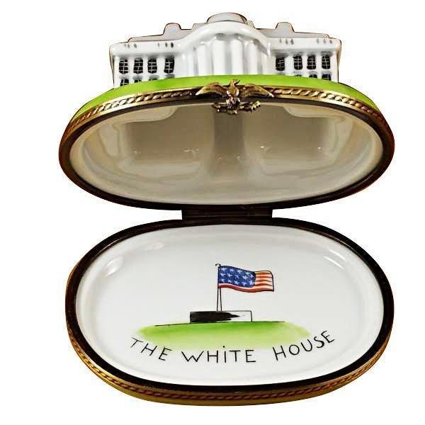 White House Porcelain Limoges united states monuments French Trinket Box