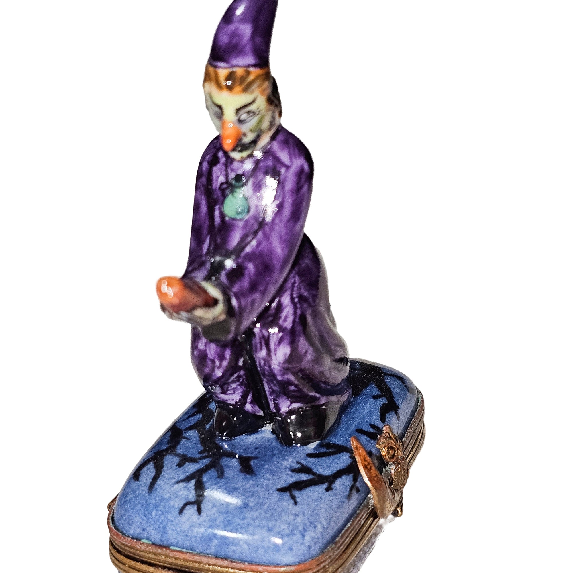 Witch on Broom Limoges Box Porcelain Limoges halloween French Trinket Box