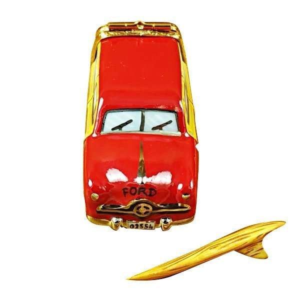 Woodie with Surf Board Porcelain Limoges sports beach vehicle French Trinket Box