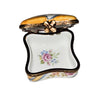 Yellow Floral Scalloped Box Porcelain Limoges traditional French Trinket Box