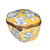 Yellow Scalloped Box with Blue Flowers Porcelain Limoges traditional French Trinket Box