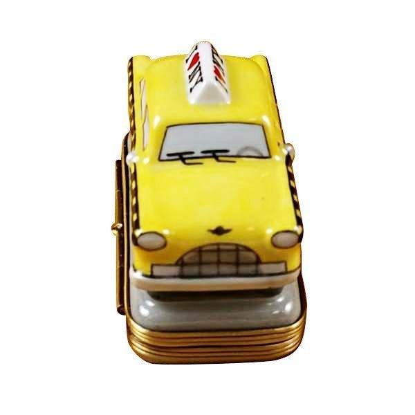 Yellow Taxi - I Love New York Porcelain Limoges vehicle united states French Trinket Box