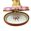 Yorkie on Pink Base Porcelain Limoges dog French Trinket Box