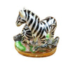 Zebra with Baby Porcelain Limoges wild animals French Trinket Box