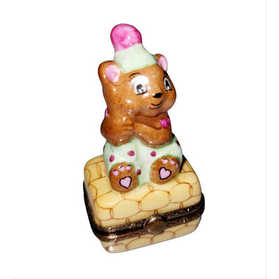Teddy Bear Love Clown Limoges Box Figurine - Limoges Box Boutique