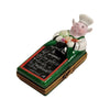 Pig Chef w Menu Porcelain Limoges Trinket Box - Limoges Box Boutique