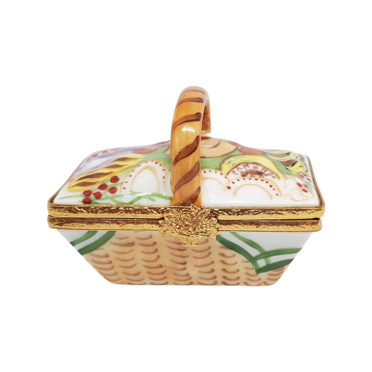 Basket for picnic with red and white checkered lining