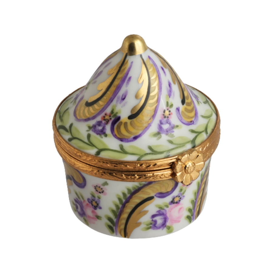 Round Tent: Fontainebleau Porcelain Limoges Trinket Box - Limoges Box Boutique