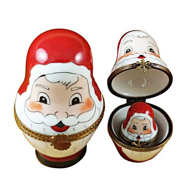 Cute and whimsical Santa stacking dolls for seasonal display