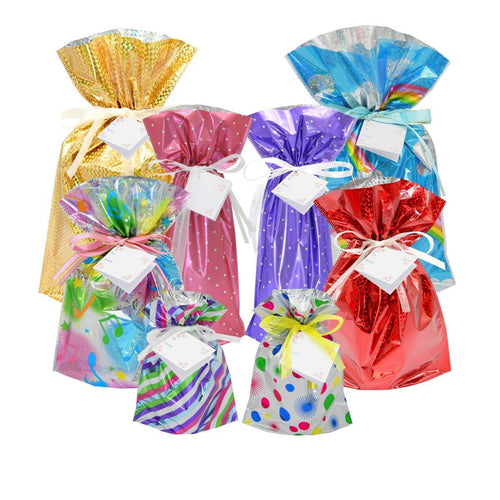 Colorful and elegant gift wrap bag with a free matching card from [brand name], perfect for any special occasion or celebration