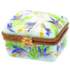 Small Square: Ferns Porcelain Limoges Trinket Box - Limoges Box Boutique