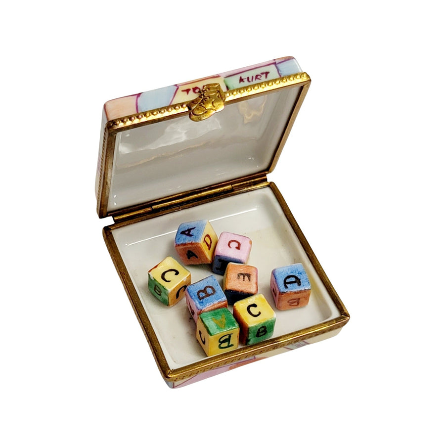 Baby Blocks Preschool Toy Limoges Box Porcelain Figurine-baby-CH3S244