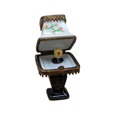 Black Table Lamp Lightbulb Limoges Box Porcelain Figurine-furniture home LIMOGES BOXES-CH6D169