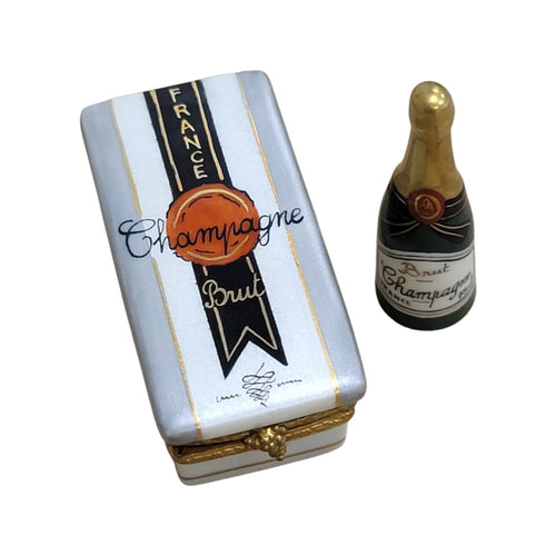 Champagne Bottle in Limoges Box Porcelain Figurine-Wine-CH8C250
