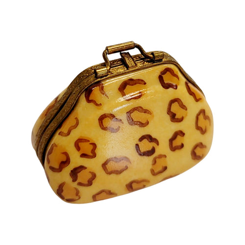 Cheetah Purse Limoges Box Porcelain Figurine-fashion purse figurine LIMOGES BOXES-CH8C112