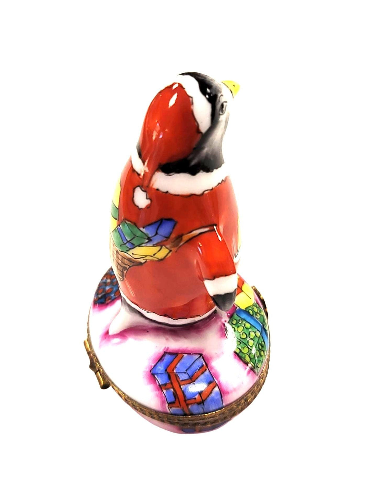 Christmas Santa Penguin Limoges Box Figurine - Limoges Box Boutique