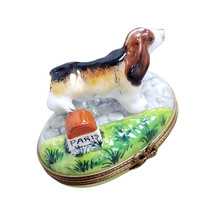 Dogs Pupplies Figurines Limoges Boxes Porcelain Collectible Gifts