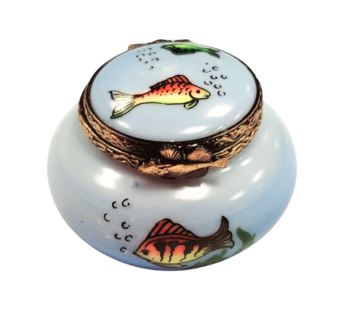 Fish in Bowl - Retired Limoges Box Porcelain Figurine-fish ocean beach home LIMOGES BOXES-CH1R101