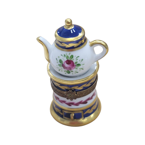 Flower Teapot Coffee Pot Limoges Box Porcelain Figurine-Furniture Home Limoges Boxes-CH2P234B